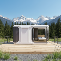STAR CABIN Cabine Apple préfabriquée moderne, Tiny House sur roues, Pod de jardin mobile, Entièrement équipée, Bureau et maison portable pour jardin, Garantie 5 ans