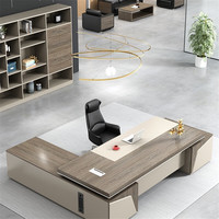 Meubles de bureau pour directeur général, table de bureau moderne modulaire en bois pour bureau à domicile Baiyuan BY-22