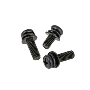 Vis combinées à tête ronde noire M2.5 M3 M4, vis combinées à tête cruciforme triple, vis combinées à tête ronde triple en zinc noir - Product Image 3