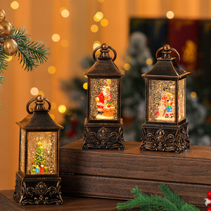 Nueva lámpara cuadrada de estilo antiguo con agua, música e iluminación de nieve, luz nocturna, adorno navideño para escritorio, regalo. - Product Image 4