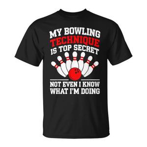 Mi técnica de bolos es un secreto total. Camiseta para boleros. - Product Image 1
