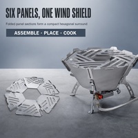 Panneau de protection hexagonal en acier inoxydable pour réchaud de camping, pour brûleur à gaz, ustensiles de cuisine et utilisation en extérieur