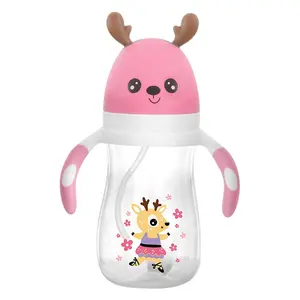 365T grosir BPA gratis bentuk hewan rattle botol susu 10 oz 300ml botol bayi dengan paket