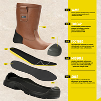 Sepatu Keselamatan Pria Anti-Selip Anti-Hantaman Sepatu Safety untuk Pria Ujung Baja Tahan Air Tahan Tusukan TPU Anti-Benturan