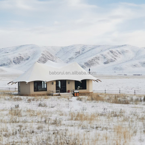 4シーズン対応の豪華グランピングリゾートテント（バスルーム、キッチン、ドア、寝室1室、リビングルーム付き）プレハブホテルホーム - Product Image 2