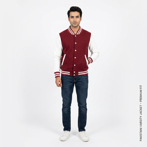 Chaqueta Varsity de Invierno para Hombre, Personalizada con Logotipo en la Parte Delantera, Transpirable, 100% Algodón, Mangas Largas, Cuello Alto - Product Image 1