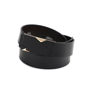 Cinturón de cuero PU con hebilla automática para hombre, color negro, 105-130 cm, para uso informal de negocios - Product Image 2
