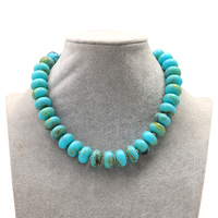 Nouveau Collier Bohème 2026 pour Femme, Perles Plates Abacus Turquoise et Perles Rondes en Acrylique, Accessoires Océan Bleu