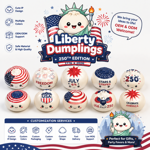 USA Patriotic steamed bun Squishy <b>Toy</b> for <b>Supermarkets</b> Chain Stores Independence Day Gift Private Label OEM ODM Bulk Wholesale - Product Image 4