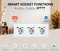 UBARO Tuya Zigbee 3.0 EU 3'lü Schuko Akıllı Priz 3USB Type-C Şarj Portları, Temperli Cam Panel 16A Akıllı Ev Prizi
