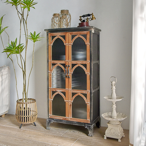 Vintage Antique Black <b>Wooden</b> <b>Storage</b> <b>Cabinet</b> Easy Assembly Living Room Farmhouse Entry Hotel Apartment Accent Panel Home - Product Image 3