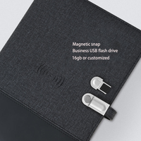 Cadeau d'entreprise, logo lumineux LED personnalisé, agenda de format A5, chargeur sans fil 8000 mAh, bloc-notes avec USB