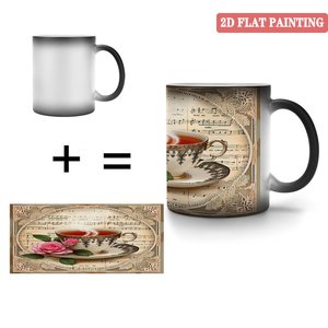 Modern Luxury Home Tabletop Mug Frosted Black 11oz <b>Ceramic</b> Heat Sensitive Magic <b>Cup</b> - Product Image 4