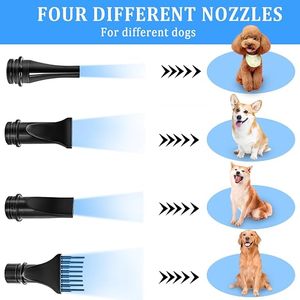<b>Large</b> Dog Hair Dryer Beauty Adjustable Temperature 4 Nozzles Black Portable Pet Water Blower & Sprayer Eco-Friendly - Product Image 5