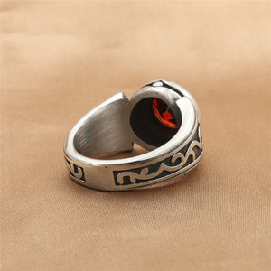 Men's Titanium Steel <b>Ring</b> Geometric Design Bezel Setting Multi Color <b>Crystal</b> Punk Style Fashion Jewelry Gift - Product Image 2
