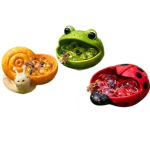 Animal Watering Stations For <b>Bees</b> And Garden Creatures Eco Friendly Garden Decor Set With Frog Snail Ladybug Designs - Product Image 2