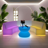 Canapé LED incurvé lumineux, siège d'angle étanche à couleurs changeantes, canapé modulaire pour hall d'hôtel, bar, club, mobilier de gros