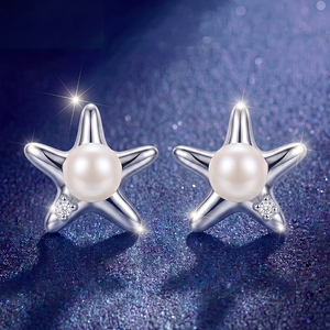 Élégantes boucles d'oreilles clous en argent S925, lune croissante, perle d'eau douce, zircon, bijoux célestes pour femme, cadeau de mariage ou de mariée - Product Image 5