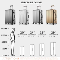 Maleta Clásica de Aluminio de 24 Pulgadas con Candado TSA y Rotación de 360 Grados °   Maleta de Viaje Resistente con Ruedas Giratorias, Maleta de Viaje Moderna