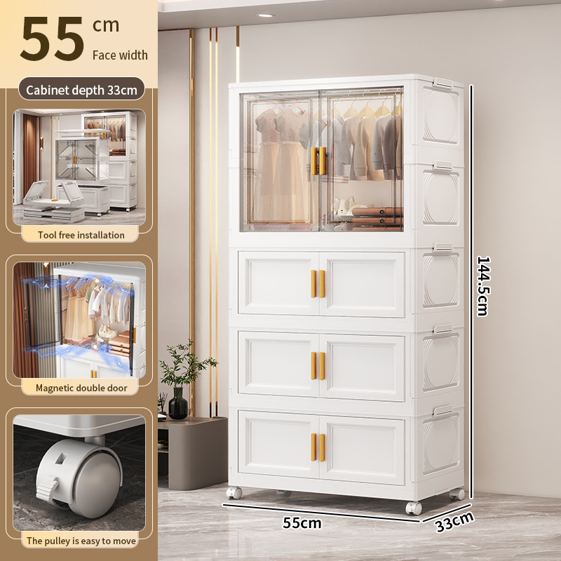 55CM 1 Open the door to hang clothes +3 storage cabinet
