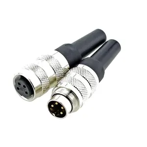 Circular M16 C091A Series 4Pin สายเคเบิลตัวเมียชนิดบัดกรีขั้วต่อกันน้ำ IP67สำหรับสัญญาณ