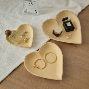 Heart Shaped Wood Jewelry <b>Tray</b> Minimalist Style Storage Plate For Aromatherapy And Accessories Display - Product Image 1