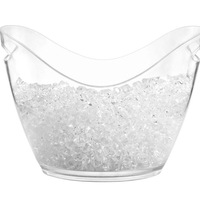 Seau à glace en plastique transparent personnalisé, design moderne et minimaliste pour les KTV, les bars - Stockage de vin rouge, de bière et de glace