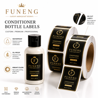 Étiquettes personnalisées pour flacons de conditionneur capillaire, autocollants en vinyle imperméables, résistants aux rayures, adhésif permanent pour marque privée