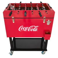 Glacière roulante durable 49L/65L pour jeu de baby-foot, seau à glace métallique avec roues pour promotion et événements sportifs