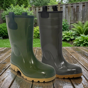 Botas de Lluvia de PVC Verde Ttake con Suela de Goma, Impermeables, Ligeras, Antideslizantes, con Forro de Algodón hasta la Rodilla, para Todas las Estaciones - Product Image 2