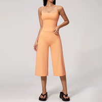 Soutiens-gorge de sport pour femmes, débardeurs et pantalons évasés courts, ensemble de vêtements de sport de yoga en 2 pièces