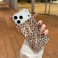 Étui de téléphone portable IMD double couche à motif léopard intégral pour iPhone 18 17 16 15 14 13 12 Pro Max
