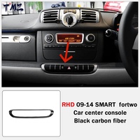 1 Pieza de Adhesivo Decorativo Interior para Interruptor de Luces de Emergencia, Textura de Fibra de Carbono Negra Antiarañazos, para Mercedes-Benz SMART 2009-2014 TMZ LHD RHD