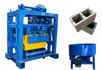 Machine à blocs semi-automatique QT4-40, presse à briques creuses en béton à double moteur vibrant pour pavés autobloquants et bordures