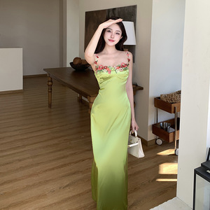 Nuovo arrivato ultimo Design ragazze pizzo <span class=keywords><strong>Sexy</strong></span> Sling <span class=keywords><strong>Casual</strong></span> abiti lunghi Slim <span class=keywords><strong>abbigliamento</strong></span> donna - Product Image 3