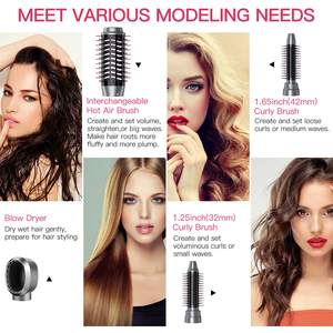 แปรงจัดแต่งทรงผมไฟฟ้า 5 in 1 แบบเป่าลมร้อน พร้อมฟังก์ชั่นดูดซับประจุลบ สำหรับม้วนผม ยืดผม เป่าผม และเพิ่มวอลลุ่ม - Product Image 4