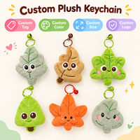 Porte-clés en peluche feuille de dessin animé mignon, pendentif en peluche feuille d'érable Kawaii avec clochette, breloque de sac en peluche multi-styles, cadeau