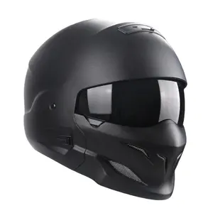 Multi-purpose Combination Helmet Retro Helmet Motorcycle Cascos Moto Locomotive Personality Half Predator Helmet