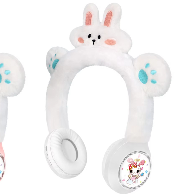 Lovely Rabbit Plush Open-Ear LED Kids Custom Animal Wireless Stereo Headphone Promotion High Quality TF Card