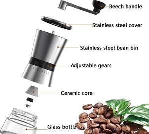 Ensemble de cafetière moka à 6 pièces pour cuisinière, comprenant une cuisinière électrique, une cafetière moka de 300 ml, un moulin à café manuel - Product Image 2