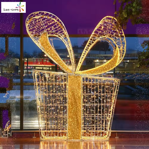 Figuras de luces LED para farolas de Año Nuevo, luces con motivos de caja de regalo para decoraciones navideñas - Product Image 3