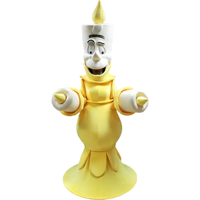 Disfraz de Mascota de vela amarilla para adultos, personalizado
