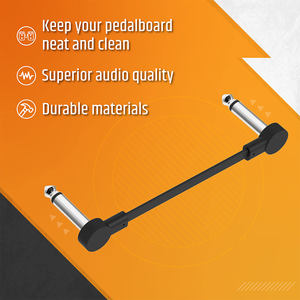 Cable de parche de guitarra plano de 1/4 <span class=keywords><strong>pulgadas</strong></span> Cables de efectos de pedal recto a ángulo de 12 <span class=keywords><strong>pulgadas</strong></span> - Product Image 2