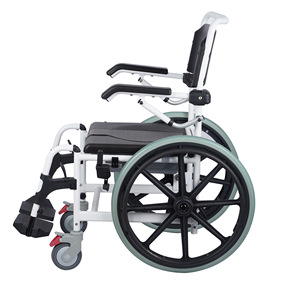 Chaise de toilette à roulettes Yingyang, noire et blanche, légère et portable, pour personnes âgées et handicapées, équipement de sécurité pour la salle de bain - Product Image 5