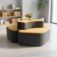Canapé de sol ergonomique OEM anti-boulochage en éponge à profil bas avec housse lavable pour salon de café