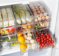 Boîte de rangement transparente en plastique pour réfrigérateur, multi-niveaux, pour fruits, légumes, œufs et raviolis – Offre Spéciale