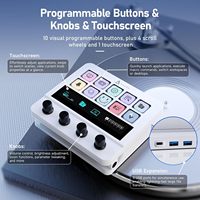 AJAZZ AKP05E PRO Studio Controller 10 Tombol LCD 4 Kenop Pad Makro yang Dapat Disesuaikan untuk Pengeditan Video Streaming Produksi Musik