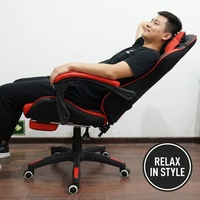 Chaise de jeu ergonomique en cuir AOR Industrial avec base oscillante, accoudoirs inclinables et réglables pour le bureau, l'ordinateur et l'e-sport