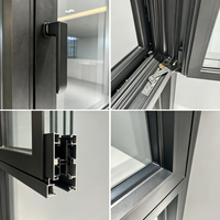 Fenêtre coulissante en alliage d'aluminium noir ultra-étroite anti-déformation, isolante thermiquement, avec fonction rotative, design moderne résidentiel