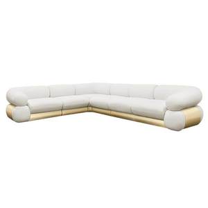 Prix d'usine Élégant <span class=keywords><strong>canapé</strong></span> en velours modulaire de luxe en acier inoxydable doré Accents Dernière conception pour la maison - Product Image 6